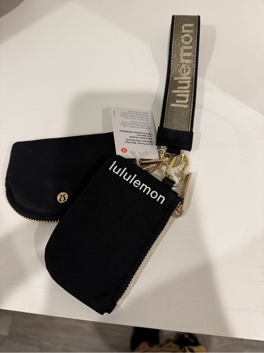 Lululemon Black Key Pouch with Branded Strap